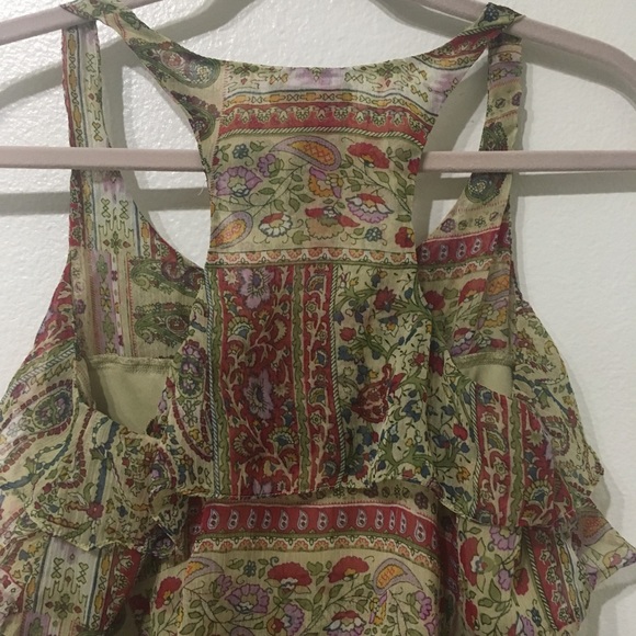 Fire Los Angeles Printed Ruffle Tank Blouse Med - Picture 3 of 4